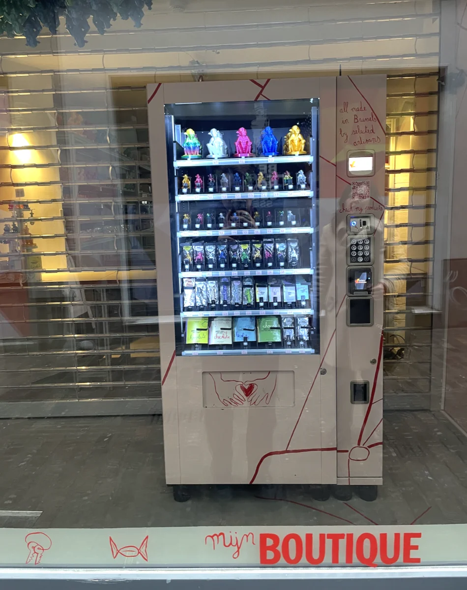 3D printed collectible figurines vending machine closeup